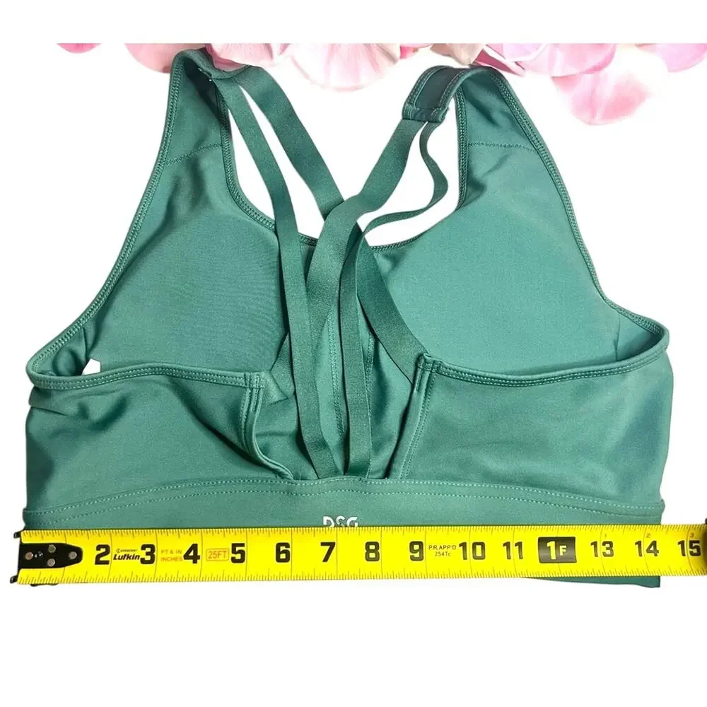 DSG Strappy Sports Bra Large Green Low Impact Athleisure Yoga Activewear